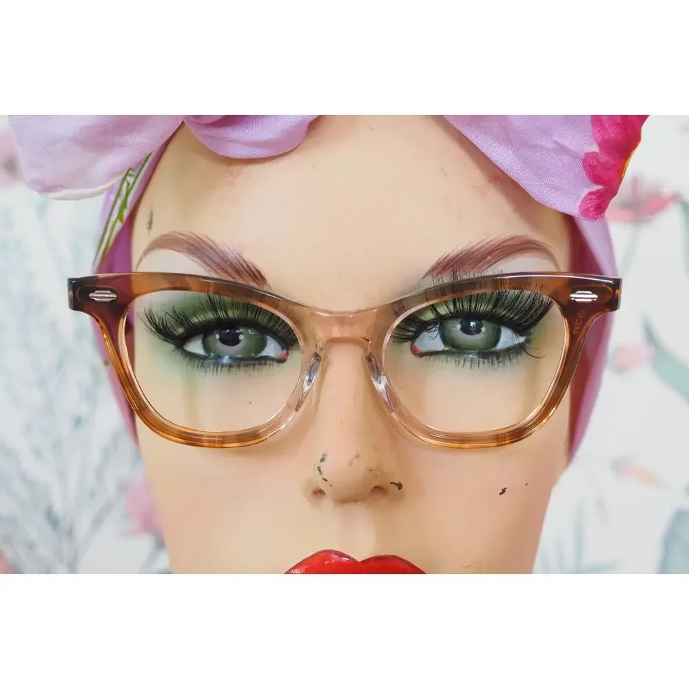 Vintage 1960s Cateye Eyeglasses Artcraft USA Rockabilly Pin Up Retro Preppy